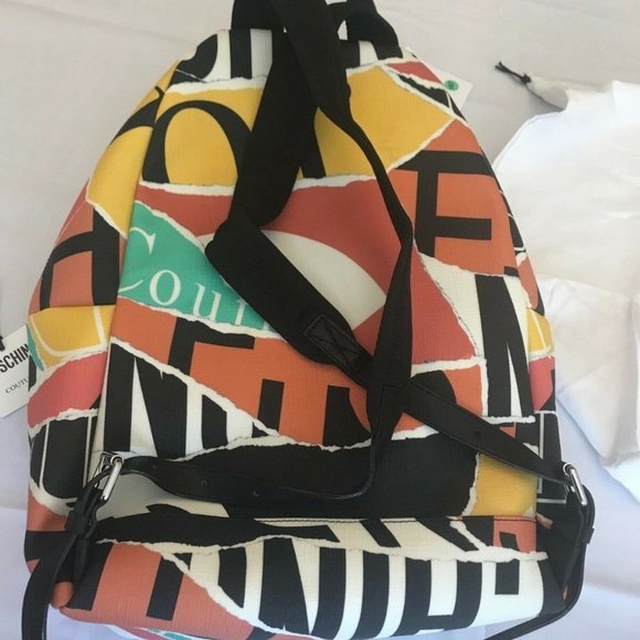 SOLD! Moschino MULTI-COLOR ECO-LEATHER XL BACKPACK FAUX - Picture 3 of 12